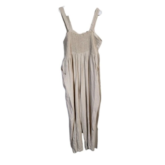 Old Navy Plus Size 2X Fit & Flare Natural Color Cami Jumpsuit Linen Blend - Picture 6 of 9